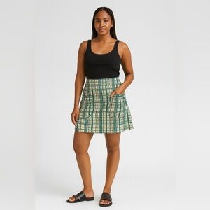 Anthropologie Girls From Savoy Plaid Mini Skirt